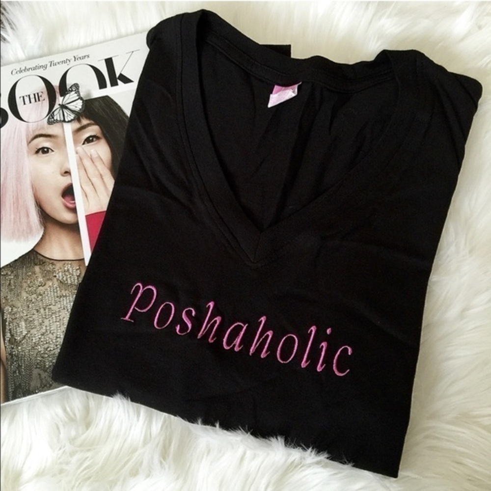 Poshaholic Embroidered T-Shirt. Price Firm.